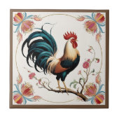 Carreau Coq en fleurs (Devant)