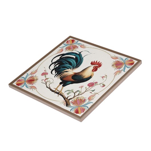 Carreau Coq en fleurs (Côté)