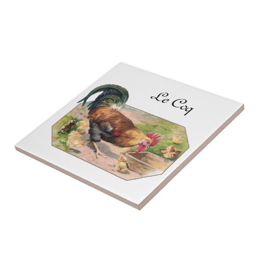 Carreau Coq et poussins (Côté)