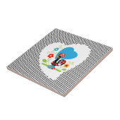 Carreau Coq portugais avec pois noirs (Côté)