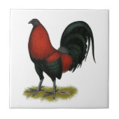 Carreau Coq Rouge Noir de Combat Américain (Devant)
