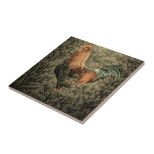Carreau Coq rustique de pays occidental de poulet grunge