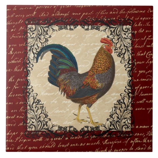 Carreau Coq vintage rouge (Devant)