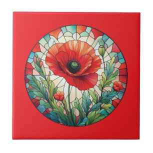 Carreau Coquelicot en Verre Coloré