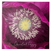 Carreau Coquelicot Oriental Fleur Rose Foncé (Devant)
