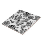 Carreau Coques de mer gris noir, blanc et argenté en céram (Côté)