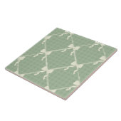 Carreau Coquette Bows Gingham Pattern Cream Sage Green (Côté)