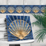 Carreau Coquillage Art déco - Marbre bleu et or<br><div class="desc">Coquillage Art déco - Marbre bleu et or</div>