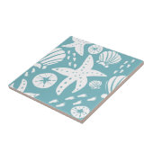 Carreau Coquillage bleu clair et blanc (Côté)