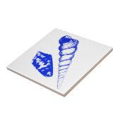 Carreau Coquillage - bleu cobalt et blanc (Côté)