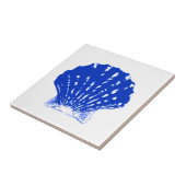 Carreau Coquillage - bleu cobalt et blanc (Côté)