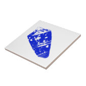 Carreau Coquillage - bleu cobalt et blanc (Côté)