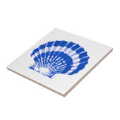 Carreau Coquillage - bleu et blanc de cobalt (Côté)
