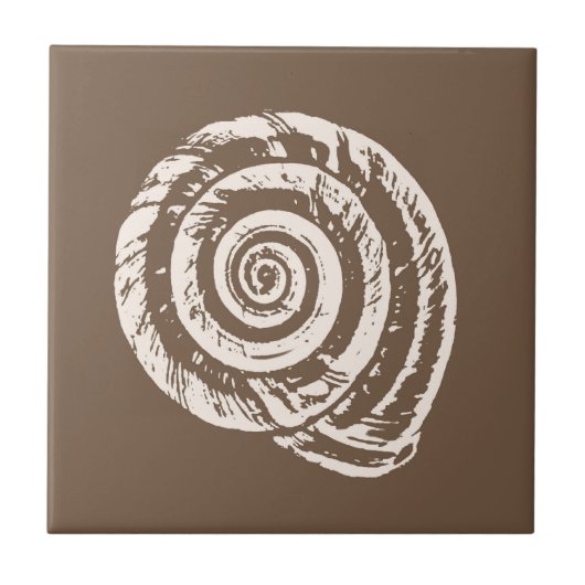 Carreau Coquillage spiral, Taupe Tan et Crème / Beige (Devant)