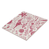 Carreau Coquillages à Viva Magenta - Couleur de l'année 20 (Côté)