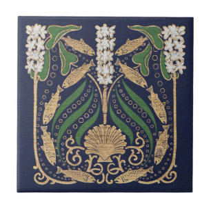 Carreau Coquillages Art Nouveau Nautique