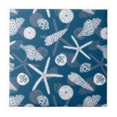Carreau Coquillages Peints Et Estarfish Marine (Devant)