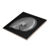 Carreau Coquille de Nautilus noir et blanc (Côté)