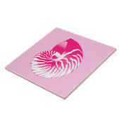 Carreau Coquille de Nautilus - rose fushia et blanc (Côté)