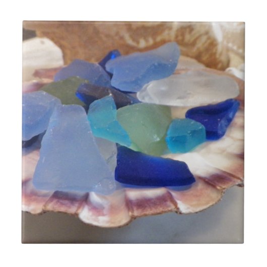 Carreau Coquille de Saint-Jacques en verre de mer (Devant)