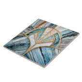 Carreau Coquille de ventilateur Art déco - Travertine et m (Côté)