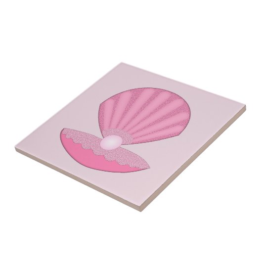 Carreau Coquille d'huîtres pour fille rose et perle (Côté)
