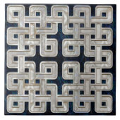 Carreau Coquille d'ormeau céleste et perle (Devant)