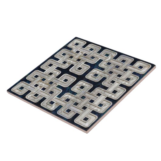 Carreau Coquille d'ormeau céleste et perle (Côté)