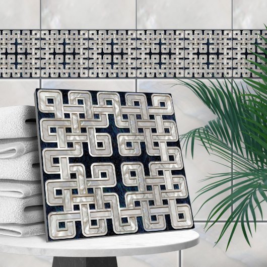 Carreau Coquille d'ormeau céleste et perle