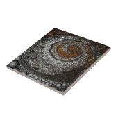 Carreau Coquille Mer En Noir Et Or (Côté)