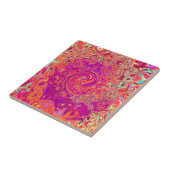 Carreau Corail Abstrait rétro et spirale de marbre pourpre (Côté)