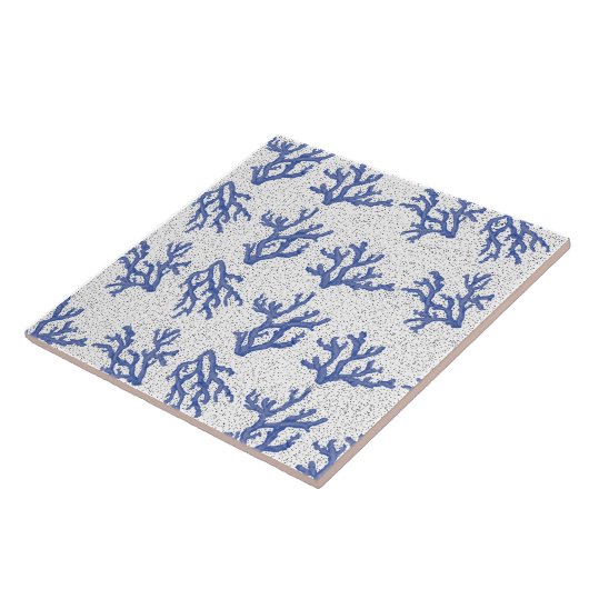 Carreau Corail bleu et blanc (Côté)