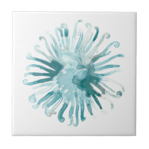 Carreau Corail d'aquarelle - bleu 2