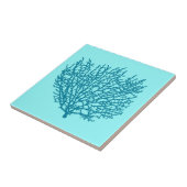 Carreau Corail de ventilateur Impression, Turquoise sur un (Côté)