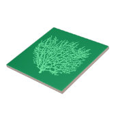 Carreau Corail de ventilateur imprimé, vert pâle sur vert (Côté)