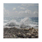 Carreau Corail et vagues (Devant)