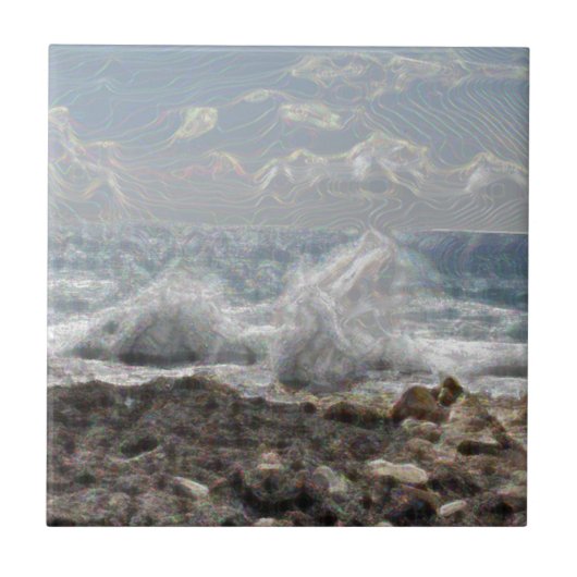 Carreau Corail et vagues (Devant)