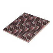 Carreau Corail, gris, motif brun zigzag. (Côté)