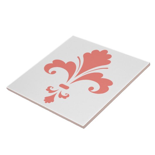 Carreau Corail rose Fleur de lis (Côté)