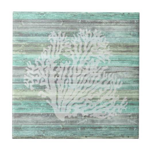 Carreau Corail rustique à la décoration côtière (Devant)