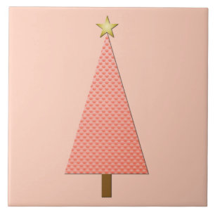 Carreau Coral polka dot moderne sapin de Noël