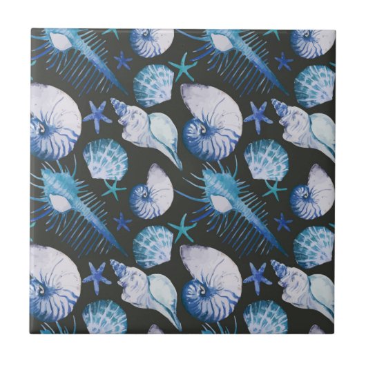 Carreau Coraux avec Motif de coquillages (Devant)