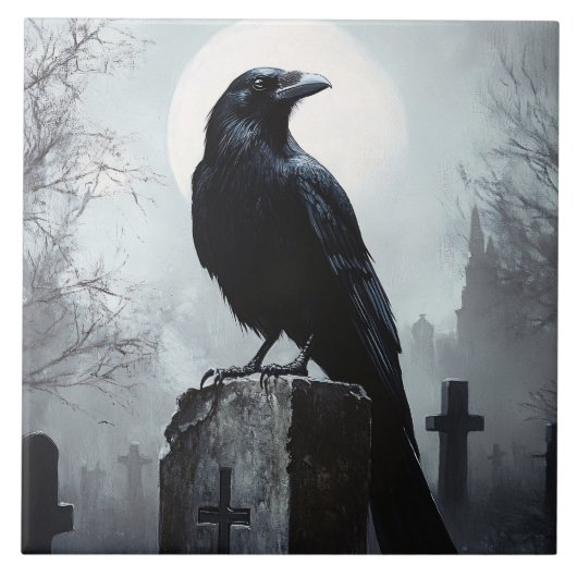 Carreau Corbeau dans le cimetière gothique (Devant)