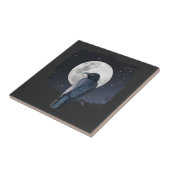 Carreau Corbeau de la forêt Lune froide (Côté)