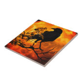 Carreau Corbeau nocturne d'Halloween (Côté)