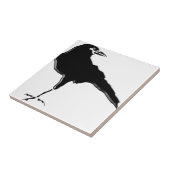Carreau Corbeau noir rustique gothique oiseau (Côté)
