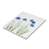 Carreau Corbeille bleu floral aquarelle rustique chic (Côté)