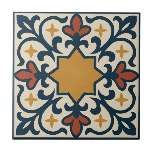 Carreau Cordoba Star – Classic Moorish Tile Design (Devant)