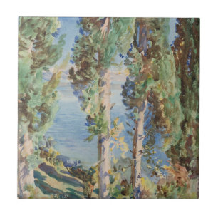 Carreau Corfu Cyprès par John Singer Sargent
