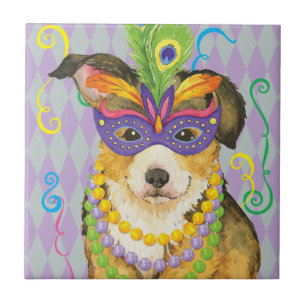 Carreau Corgi de Gallois de Pembroke de mardi gras